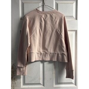 Nike Dri-FIT Womens Cropped Sweatshirt Pink Raglan Pullover Logo Medium